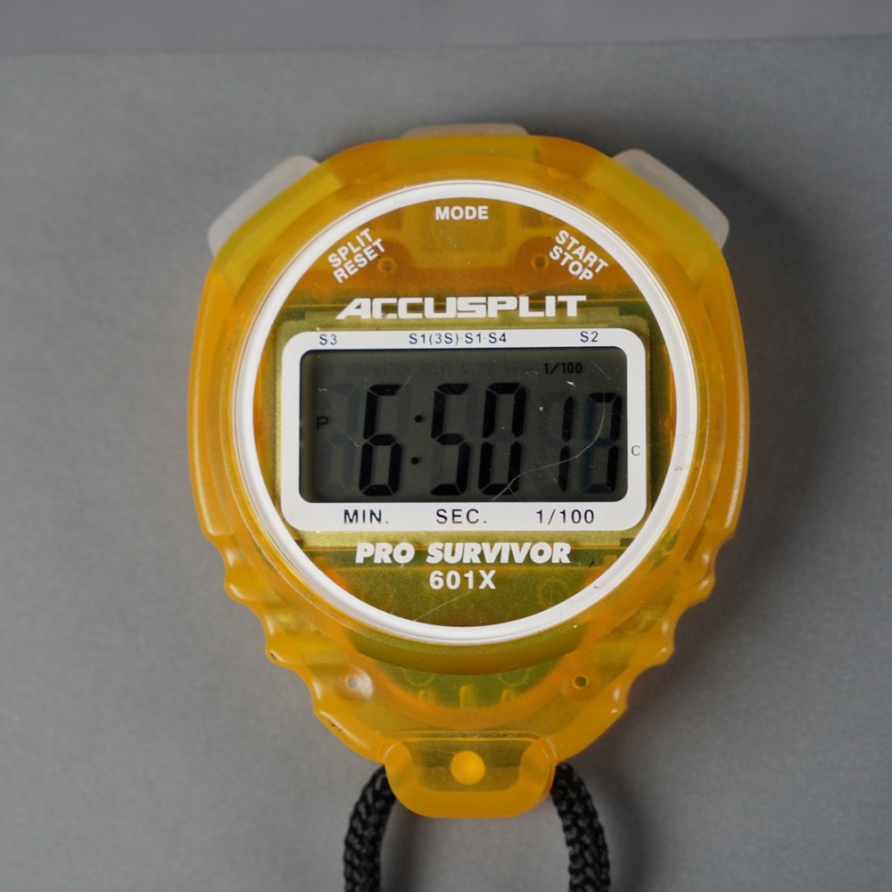 Accusplit Pro Survivor 601X Digital Stopwatch Translucent Yellow with Lanyard
